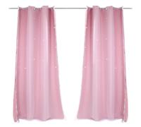VORCOOL Tende oscuranti Tende a stella per camera da letto delle ragazze (rosa)