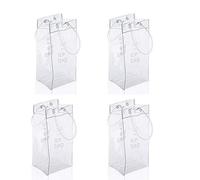 Vordas 4 Pacchi Sacchetto di Ghiaccio Trasparente con Manico per Champagne Vino