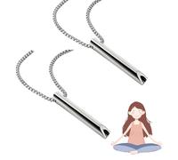 Vordpe 2 collane antistress per la meditazione respiratoria, per alleviare l'ansia, ciondolo per esercizi di respirazione, regalo di San Valentino per uomini e donne, Acciaio inossidabile