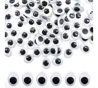 Vordpe 300 occhi oscillanti autoadesivi Wiggle Eyes in plastica, occhi della bambola, 8 x 10 mm, ovali, per fai da te, scrapbooking, artigianato, giocattoli, accessori