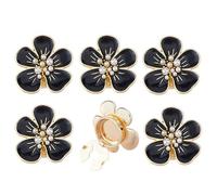 Vordpe 6 Pezzi Coperture per Bottoni di Camelia, Manschetten con Fiori Bianchi, Clip Decorative per Bottoni delle Camicie in Lega, Set di Coperture per Bottoni a Fiori, per Camicie da Donna, Abito