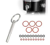 Vordpe Chiave a testa ovale con anello portachiavi, 25 anelli di tenuta, punte ovali, ricambio compatibile con macchine da caffè automatiche Krups/Jura/AEG