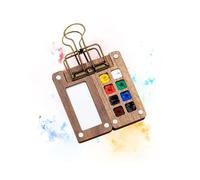Vordpe Mini pallet, tavolozza portatile per schizzi, mini legno, tavolozza magnetica pieghevole, con 1 clip per pittura ad acquerello, olio acrilico (8 griglie)