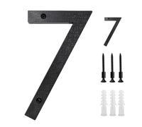 Vordpe Numero civico in acciaio inox nero 5 pollici, numero civico grande con effetto 3D per porte di ufficio, cassette delle lettere, porte dell'appartamento, armadietti, garage (numero 7)