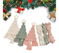 Vordpe Set di macramé di Natale 3 pezzi, kit fai da te per ciondoli e ornamenti, tessuto per la decorazione delle vacanze