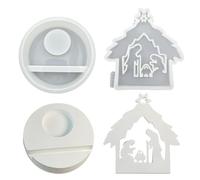 Vordpe Stampo in Silicone per Presepe 3D, Decorazione da Tavolo per Fai da Te, Candele Fatte a Mano, Decorazioni per la Casa