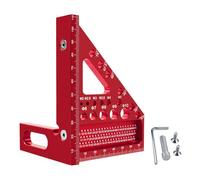 Vordpe Strumenti di misurazione 3D per carpentiere, angolo obliquo, multifunzione, 22,5°-90° in lega di alluminio angolo di arresto per ingegnere falegname, artigiani disegno speciale (rosso)