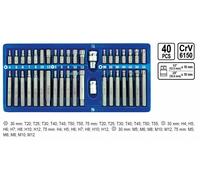 Vorel Set Inserti Torx Inbuss e Vielzahn 1/2" 3/8" 40 Pezzi 3516