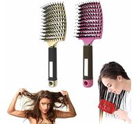 Voremy Ultra Detangler Magic Brush, Anti-Static Boar Bristle Hair Brush, Fast Blow Drying Hairstreaq Detangling Brush, Wet Or Dry Use For Men,Women, Kid Long,Thick,Thin,Curly, Tangled Hair (Golden)