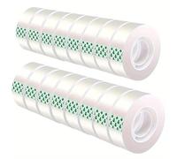 Vorezytla Nastro trasparente di ricambio per nastro trasparente con forte adesivo, nastro trasparente da scrivania per ufficio, casa, scuola, confezioni regalo e artigianato, 48 rotoli