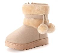Vorgelen Bambine e Neonato Carino Stivali da Neve Morbide Fodera Calda Stivaletti Ragazze Inverno Scarponi da Sci all'aperto (152 Beige 19 EU = Etichetta 20)