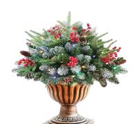 Vorgeleuchteter Weihnachtsbaum-Urnenfüller | Weihnachtsbaum-Dekoration Mit 60 LED-Lichtern | Saisonale Festdekoration Mit 8 Modi Und Timerfunktion | Für Töpfe Fensterkästen Beete Terrasse Kamin &