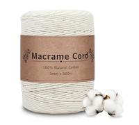 VORHOT Filo Macrame 3mm Beige, 300M Macrame Corda 3mm Naturale, Corda Macrame 3mm Morbido, Macramè Filo per Arazzi, Appendini per Piante, Artigianato Fai da Te, Decorazioni Boho, Confezioni Regalo