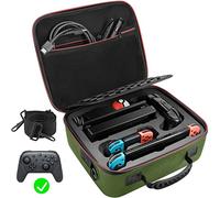 VORI - Custodia per Nintendo Switch, custodia da viaggio, custodia rigida con tracolla per Nintendo Switch Console e accessori, Pro Controller, verde