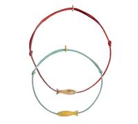 VORILO Cavigliere in corda blu arrossamento con pesci dorati, 2 pezzi, eleganti decorazioni per la catena del piede, accessori per gioielli estivi