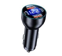 VORILO USB 100W PD30W Doppia Porta Veloce Ricarica Auto, 2USB 2PD | Caricatori di alluminio dell'automobile con il monitor di tensione in tempo reale per i sistemi 12V 24V