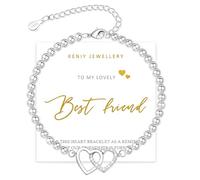 VorIrydian Bracciale Infinity Cuore Donna, Argento Cuore d'Amore Graffetta Charm Ipoallergenico Bracciali di Perline d'Argento Regolabili Gioielli dell'amicizia, Perline, Regalo Bracciale