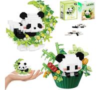 VorIrydian Set di Mini Blocchi da Costruzione Panda, Mattoncini da Costruzione Giocattoli, Micro Blocchi da Costruzione Panda Adatti a Bambini di Età Superiore ai 7 Anni, 2PCS