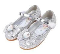 Vorkhuaeri Scarpe Bimba Elsa Bambine da Principessa Scarpe Basse Elsa per Bambini Sneakers da Ballo Glitterate Scarpe da per Feste Xmas (C2-Silver,24)