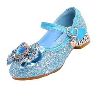 Vorkhuaeri Scarpe da Principessa per Bambina Elsa Tacchi Alti Scarpe da Ginnastica Ballo per Bambini Costume Adatte per Feste Cosplay Matrimoni (A1-Blue,28)