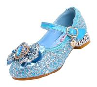 Vorkhuaeri Scarpe da Principessa per Bambina Elsa Tacchi Alti Scarpe da Ginnastica Ballo per Bambini Costume Adatte per Feste Cosplay Matrimoni (A1-Blue,29)