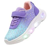 Vorkhuaeri Scarpe LED con Luci per Bambina, Scarpe da Ginnastica Luminose per Bambine, Scarpe Bambini Bimba Tennis Sportive Illuminate Moda Natale (A1-Purple-Mesh2,34)