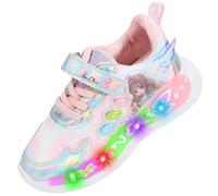 Vorkhuaeri Scarpe LED con Luci per Bambina, Scarpe da Ginnastica Luminose per Bambine, Scarpe Bambini Bimba Tennis Sportive Illuminate Moda Natale (B-Rosa,24)