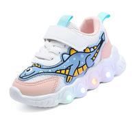 Vorkhuaeri Scarpe LED con Luci per Bambina, Scarpe da Ginnastica Luminose per Bambine, Scarpe Bambini Bimba Tennis Sportive Illuminate Moda Natale (A2-Rosa,26)