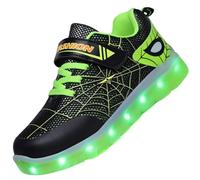 Vorkhuaeri Scarpe LED Spider per Bambini Ragazzi Ragazze Scarpe da Ginnastica Illuminate Bambino Ricarica USB Sneakers Regalo per Compleanno Natale (C-Green,27)