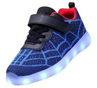 Vorkhuaeri Scarpe LED Spider per Bambini Ragazzi Ragazze Scarpe da Ginnastica Illuminate Bambino Ricarica USB Sneakers Regalo per Compleanno Natale (A-Blue,25)