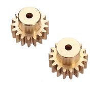 VORNEL Spirale pignone 2pcs 17 Denti Motore ingranaggio in Rame 2mm Foro Interno ingranaggio cilindrico 2mm Albero Motore pignone ingranaggio Motore Auto elettrica Verme Mitra