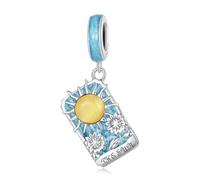 VOROCO Ciondolo in argento Sterling 925 per braccialetti e collane, ciondolo per donne, madre, figlia, nonna, famiglia, amici, gioielli regalo (tarocchi dorati)