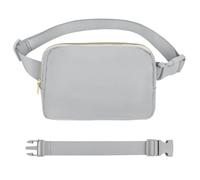 VOROLO Marsupio a tracolla per donne e uomini, idea regalo per donne, marsupio con cinghia regolabile per lo sport, grigio chiaro con corda, 1 confezione con corda
