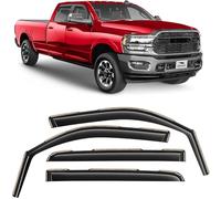 Voron Glass in-Channel 220010v - Parapioggia extra resistenti per camion Dodge RAM 2500 3500 2019-2024 Crew Cab, deflettori per finestre, visiere per finestrini di ventilazione, 4 pezzi