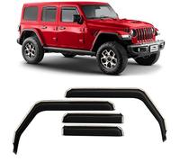 Voron Glass in-Channel Extra Durable Rain Guards for Jeep Wrangler JL 2018-2025/Jeep Gladiator 2020-2025,Window Deflectors,Vent Window Visors, 4 Pieces - 220102