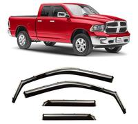 Voron Glass in-Channel Extra Durable Rain Guards for Trucks Dodge Ram 1500 2009-2018 Quad Cab, Window Deflectors, Vent Window Visors, 4Pieces - 230099