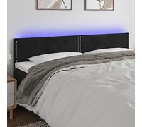 Vorpalize Testiera per letto nero, 200 x 5 x 78/88 cm, in velluto con design regolabile in altezza, illuminazione colorata, strisce tagliabili, moderna protezione per la testa per leggere e dormire
