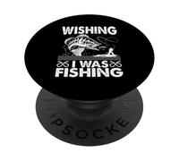 Vorrei che fossi pesca Divertimento Pesca PopSockets PopGrip Adesivo
