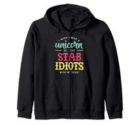 Vorrei Essere Un Unicorno per Poter pugnalare Idiots Funny Unicorn Felpa con Cappuccio
