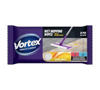 Vortex Salviette umidificate, universali, usa e getta, dimensioni 260 mm x 220 mm, coperchio ribaltabile, per la pulizia di diverse superfici, rimuove sporco, polvere e detriti, profumo di agrumi, 15