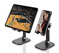 VORTEX ZMZJ01 Supporto per tablet pieghevole regolabile in altezza per telefono cellulare, telefoni cellulari e tablet Samsung Google Pixel (4,7-13 pollici) e superiori, nero
