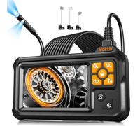 Vorth Fotocamera endoscopica con luce, schermo IPS da 4,3 pollici, strumenti 1080P, boroscopio con 8 luci LED, fotocamera a serpente cavo semirigido, strumento impermeabile per ispezione fognaria IP67