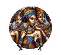 Vortithora Africa-Black-Women - Piatto decorativo da 25,4 cm con supporto, elegante piastra da parete per decorazione domestica