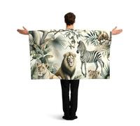 Vortithora African-Wilderness-Adventure Flag Mantello con maniche per adulti, mantello indossabile in poliestere, mantello leggero per fan sportivo per il giorno del gioco, feste in bar e feste di