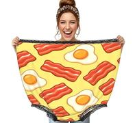 Vortithora Augenstern Cartoon Bacon Eggs Pattern Funny Gag Regali Oversize Nonna Mutandine Nero