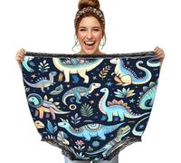 Vortithora Augenstern Dinosaur-Colorful-Pattern Divertente Gag Regali Oversize Nonna Mutandine Nero