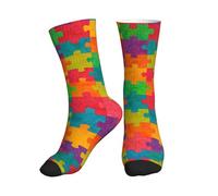 Vortithora Autismo Consapevolezza Puzzle Pezzi Athletic Crew Calzini Per Uomini E Donne, Calzini Sportivi Comodi Adatto Taglia Scarpa 36-45 Per Allenamento Uso quotidiano