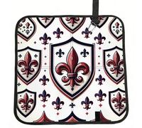 Vortithora Blood-Red-Fleur-De-Lis Cuscino pieghevole per sedile da stadio impermeabile portatile Bleacher Pad Piccolo tappetino da campeggio per campeggio, viaggi, eventi sportivi all'aperto