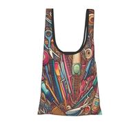 Vortithora Borsa per la spesa pieghevole e riutilizzabile con forbici, per uso quotidiano