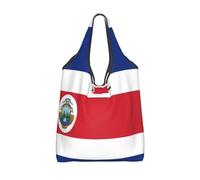 Vortithora Borsa per la spesa riutilizzabile con bandiera della Costa Rica pieghevole, borsa per la spesa impermeabile